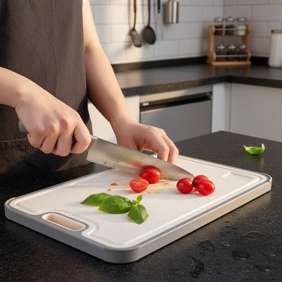 Planche a decouper cote en paille de blé