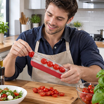 Coupe légumes manuel tranche plusieurs tomates cerises