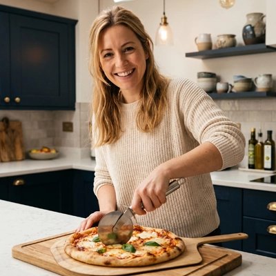 Couteau à pizza avec manche ergonomique