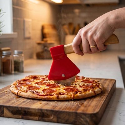 Couteau à pizza design en forme de hache