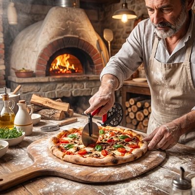 Couteau à pizza poignée ergonomique