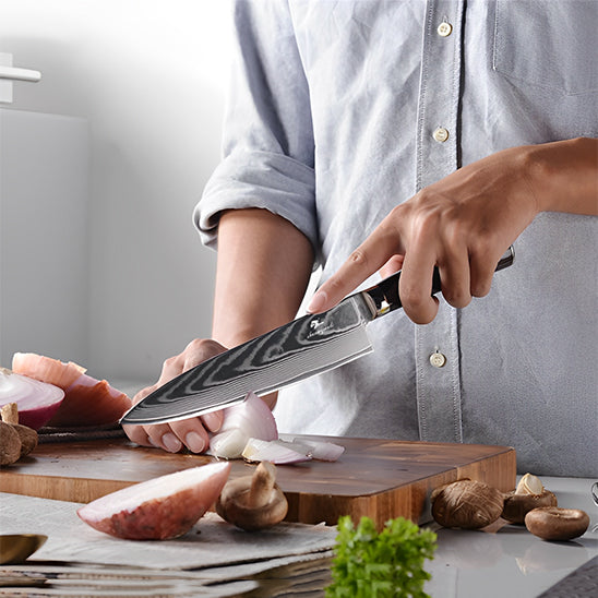 couteau a viande emincer echalottes