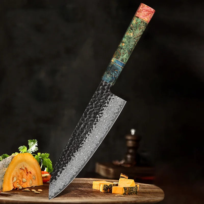 couteau en damas decoupe fruit