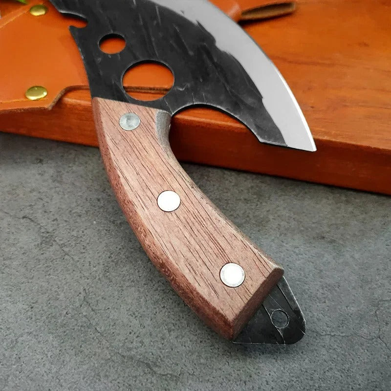 couteau hachoir manche en bois
