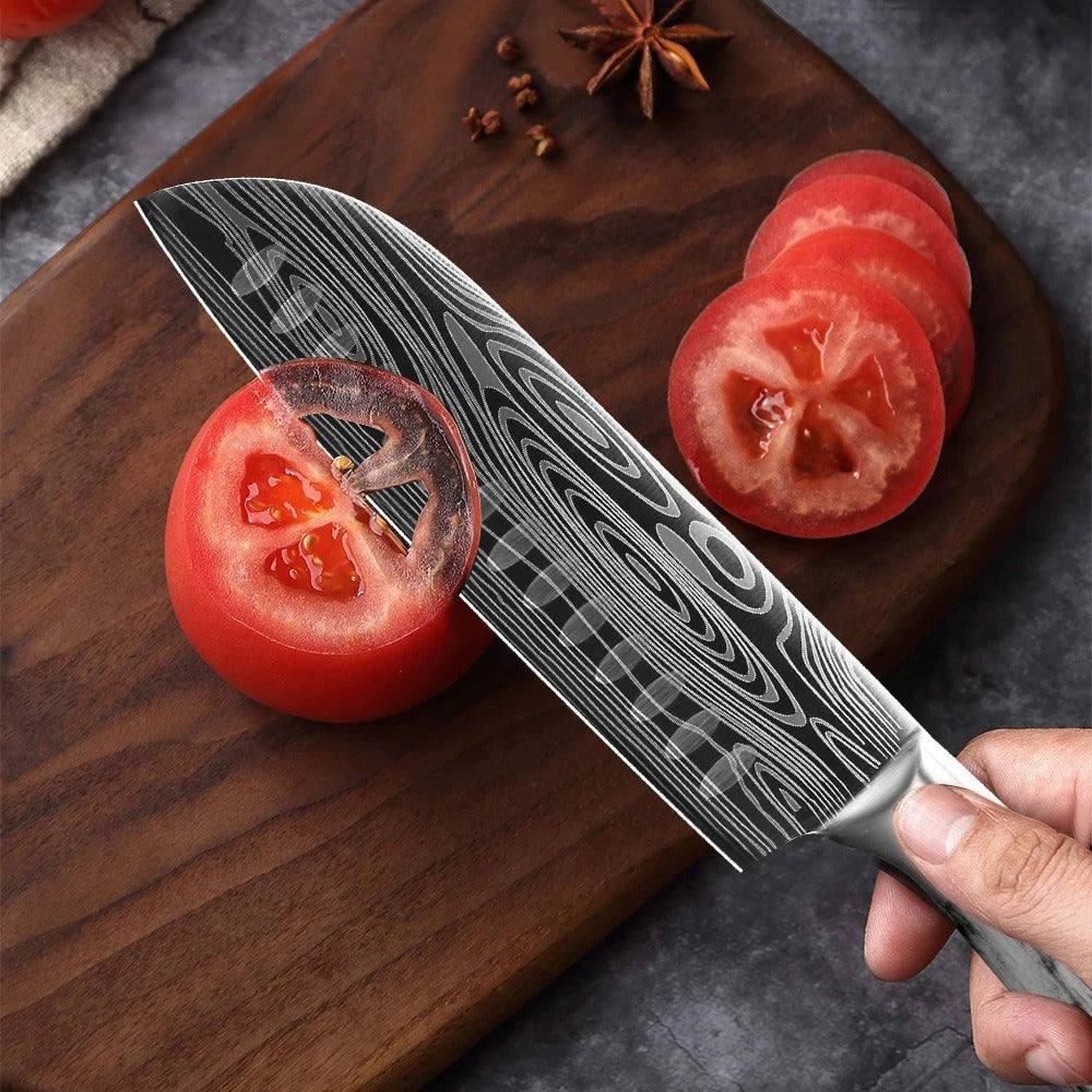 couteau japonais santoku lame tranchante