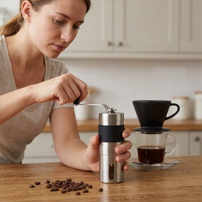 Moulin a cafe​ en acier inoxydable