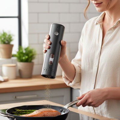  Moulin à poivre électrique​ sur poisson