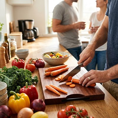  Planche à découper bois coupe légumes