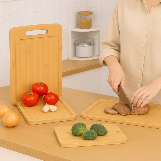 Planche à découper bois plusieurs utilités