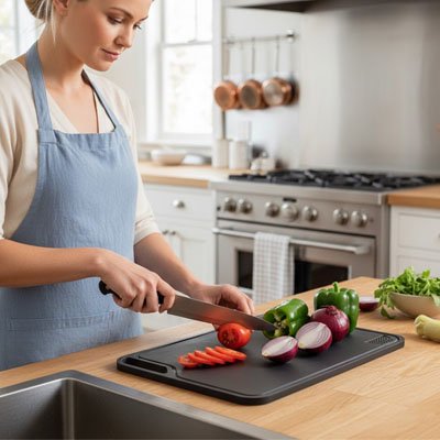 Planche a decouper coupe legumes