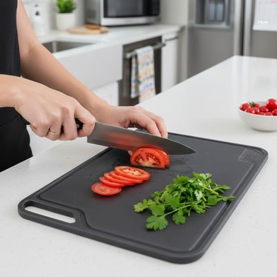Planche a decouper coupe tomate