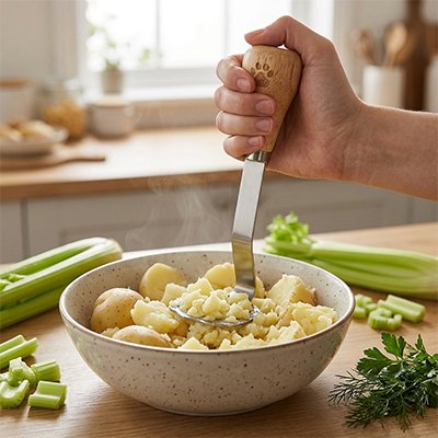 Presse purée manuel avec manche en bois 