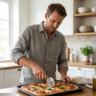 Roulette à pizza coupe précise