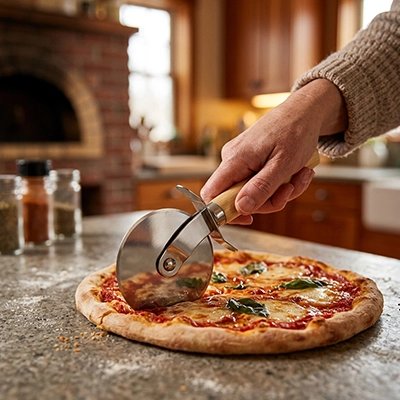 Roulette à pizza ergonomique